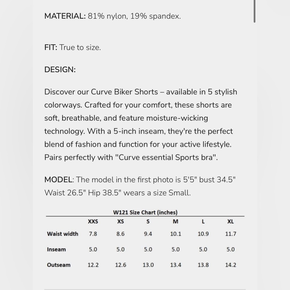 NWOT YOUNGLA BIKER SHORTS - Picture 3 of 7